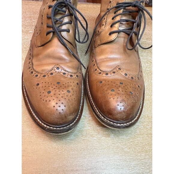 Aston Grey Payton Wingtip Leather Boots - Picture 7 of 9